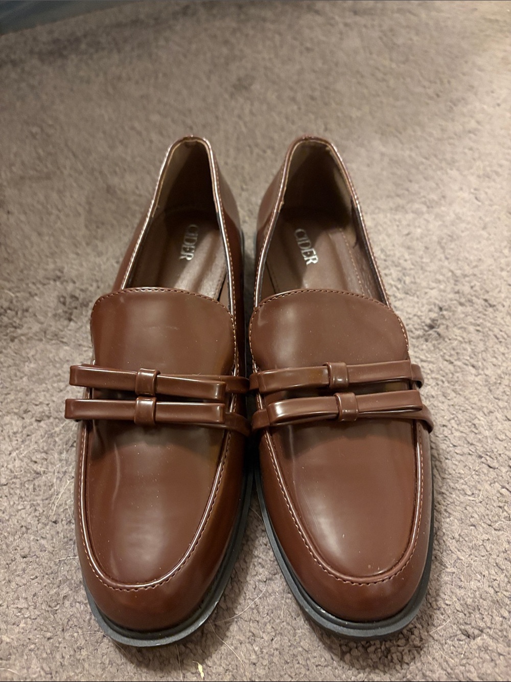 Classic Brown women’s Loafers by - Polished Slip-On Dress Shoes